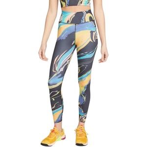 Nike One Luxe Aurora Mid-Rise 7/8 Marbled Leggings, Size XS